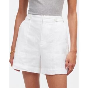 Madewell White Linen High-Rise Shorts Size 6 NWT —Classic Minimalist Resort Chic